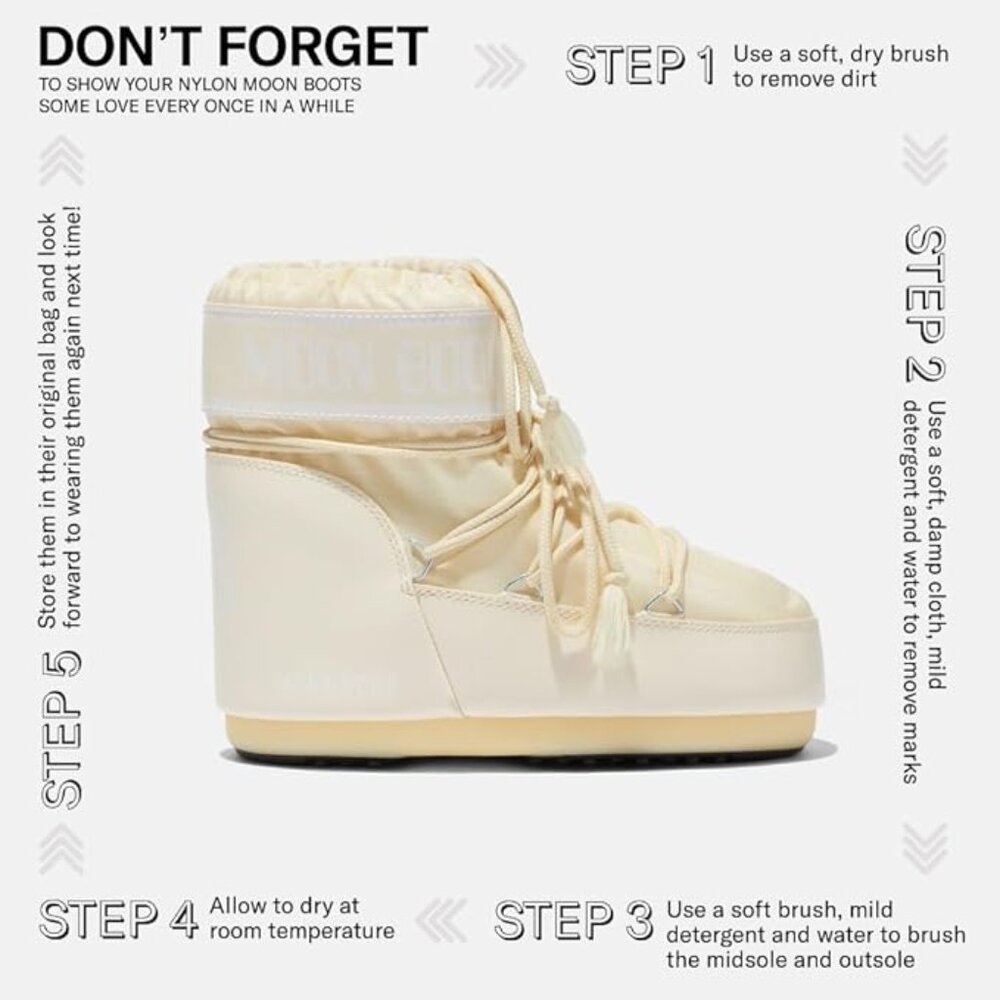 Moon Boot Icon Low Boots, 39/41, Cream NWOT